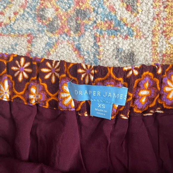 NWT Draper James gold button-front print midi skirt - Picture 3 of 5